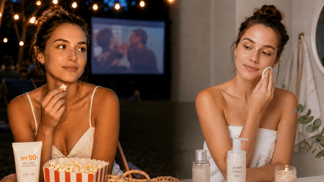 Letní kino a akné: jak odlíčit SPF bez ucpaných pórů