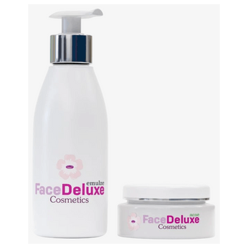 FaceDeluxe set — Acné krém + Mycí emulze, 3měsíční kúra